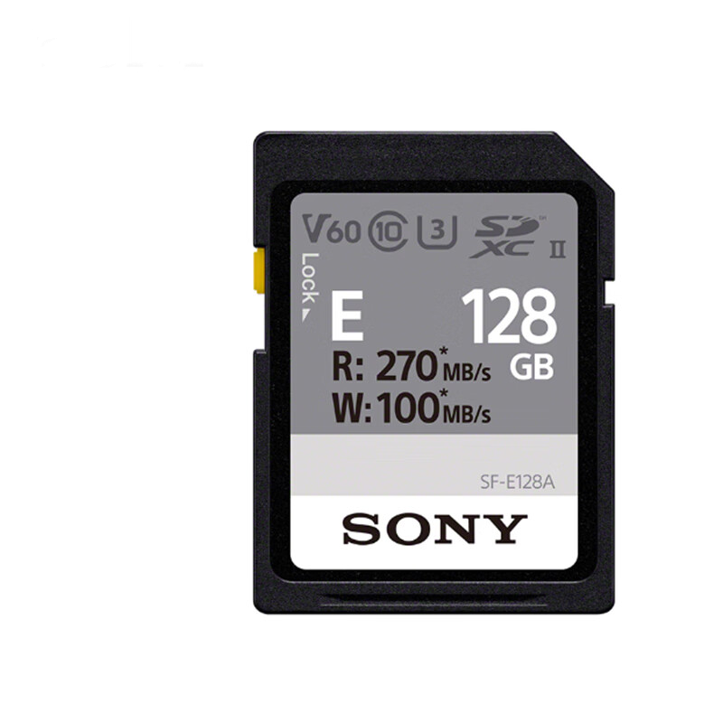 SONY 128GB Camera SD Card SF E 128A E Collection U3 V60 Read Speed 270MB/s IP57 Protective Rating Memory Cards