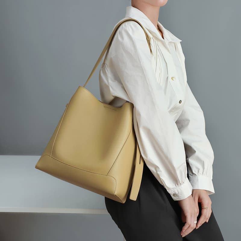 Женская сумка через плечо VINEY из коровьей кожи, сумка через плечо, сумка-мешок большого размера, какао-коричневый