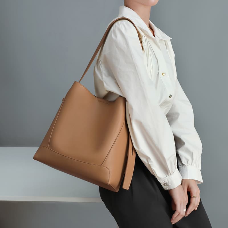 Женская сумка через плечо VINEY из коровьей кожи, сумка через плечо, сумка-мешок большого размера, какао-коричневый