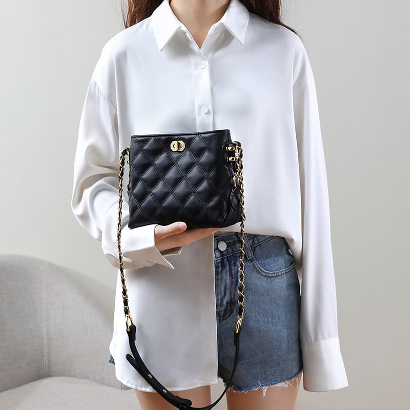 VINEY Сумка на плечо из коровьей кожи, маленькая женская, черная