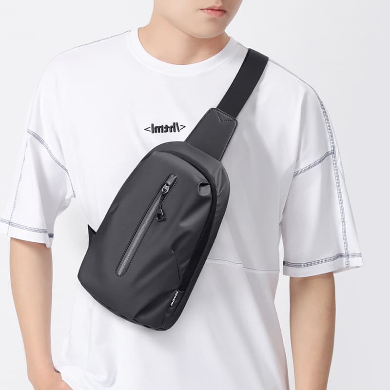 Мужская тканевая сумка через плечо POLO, слинг-сумка, поясная сумка среднего размера, мужская черная