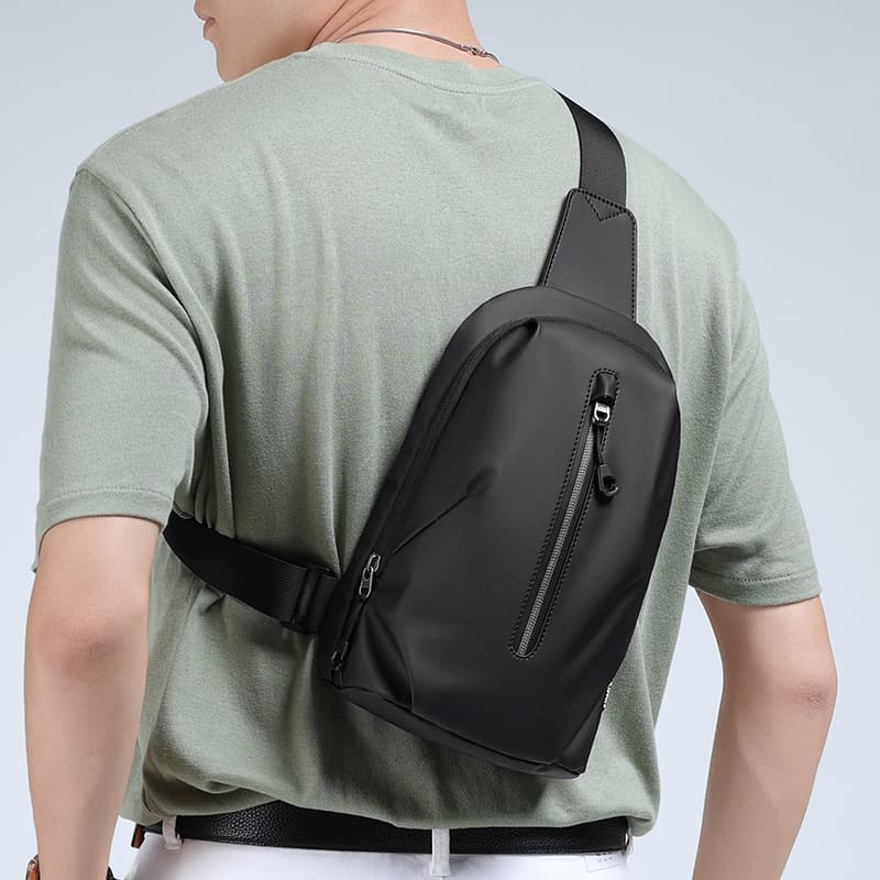 Мужская тканевая сумка через плечо POLO, слинг-сумка, поясная сумка среднего размера, мужская черная