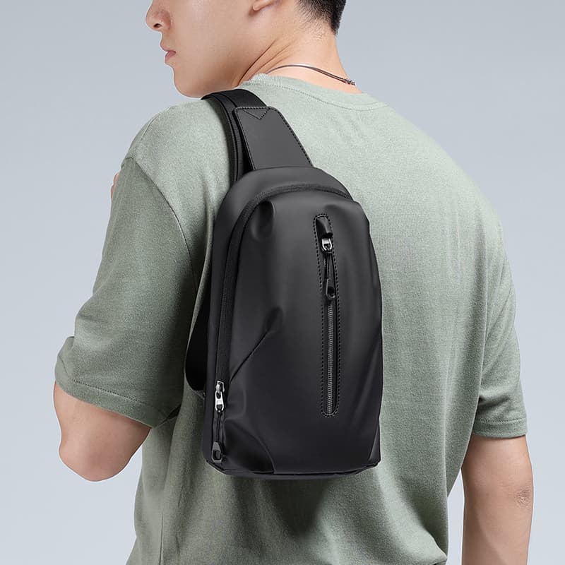 Мужская тканевая сумка через плечо POLO, слинг-сумка, поясная сумка среднего размера, мужская черная