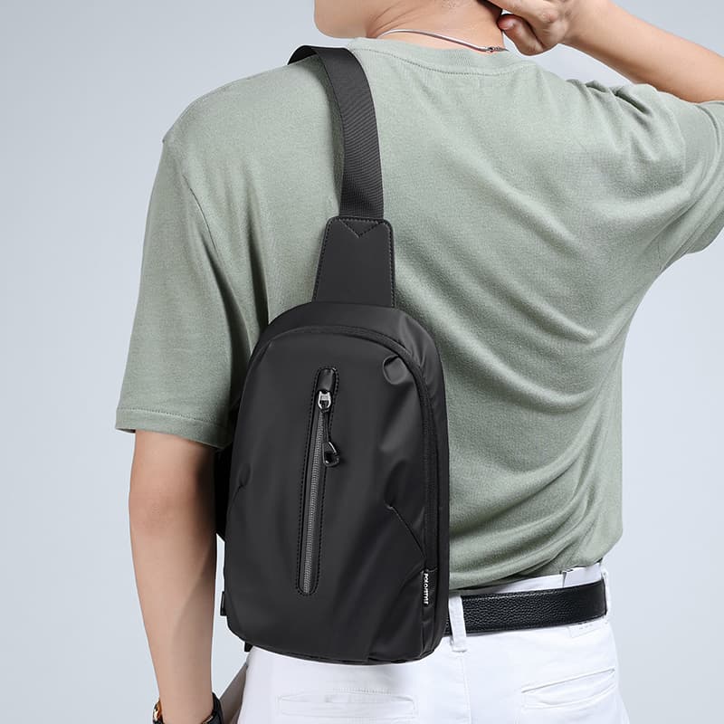 Мужская тканевая сумка через плечо POLO, слинг-сумка, поясная сумка среднего размера, мужская черная