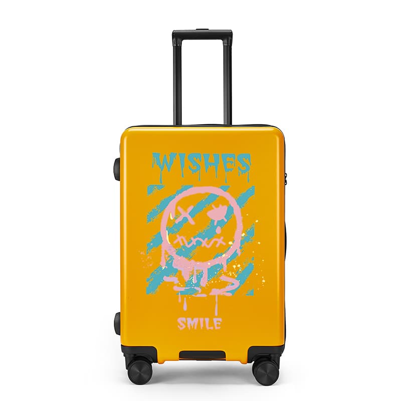 Дорожный чемодан BLAN BUNNY ABS+PC, унисекс, черный/белый/желтый