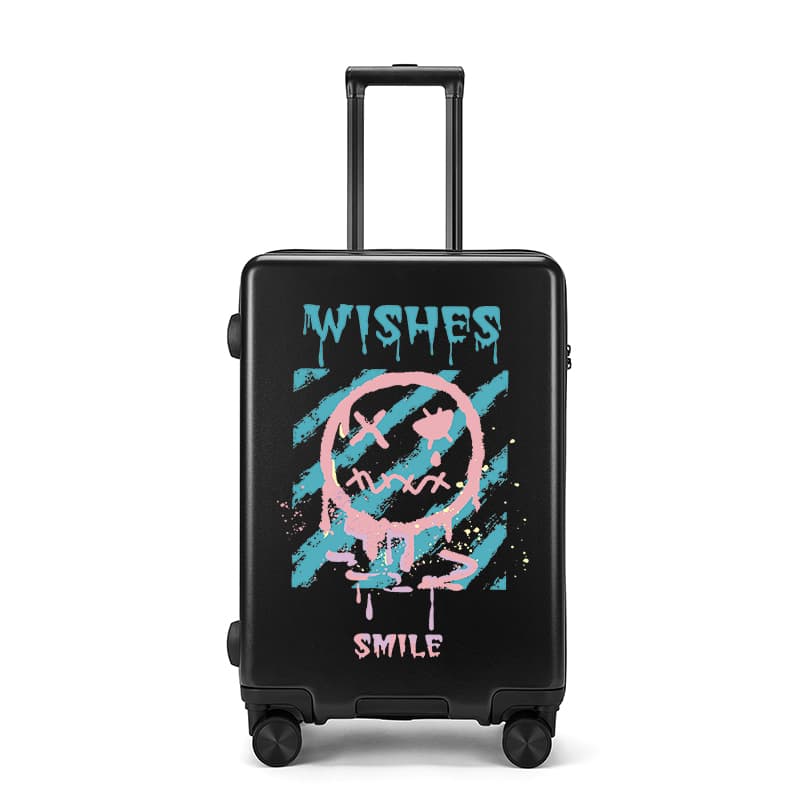 Дорожный чемодан BLAN BUNNY ABS+PC, унисекс, черный/белый/желтый