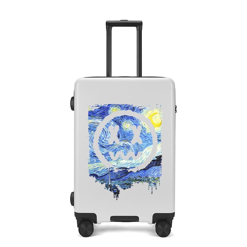 Дорожный чемодан BLAN BUNNY ABS+PC, унисекс, черный/белый/желтый