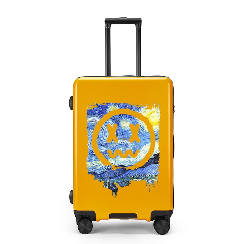 Дорожный чемодан BLAN BUNNY ABS+PC, унисекс, черный/белый/желтый