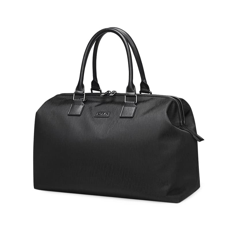 POLO Fabric With Synthetic Leather Shopping Bag Men's Luggage Bag Travel Bag Men's Black