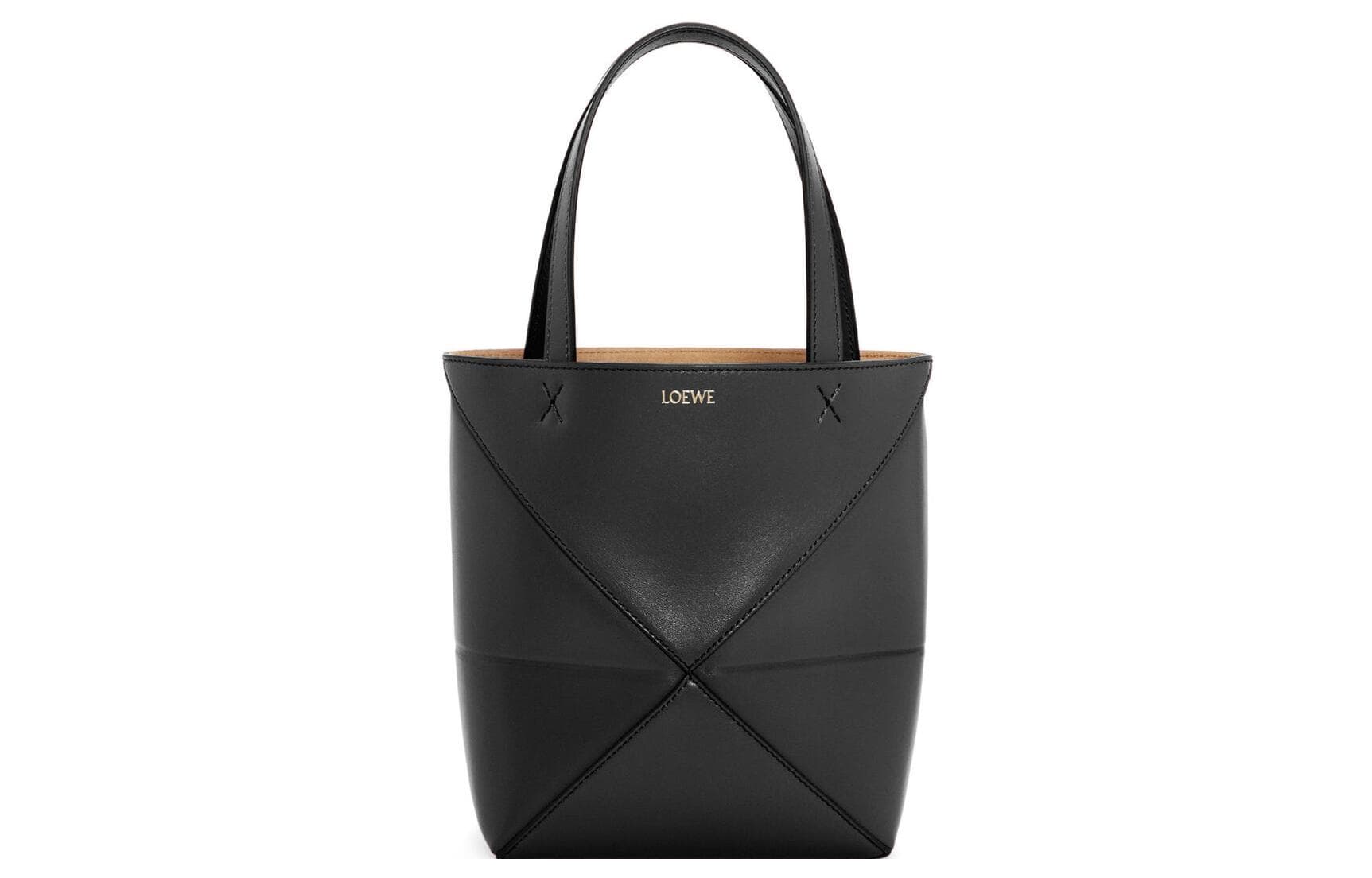 LOEWE Puzzle Fold Calfskin Tote Bag, Shopping Bag, Handbag Mini Men's Black