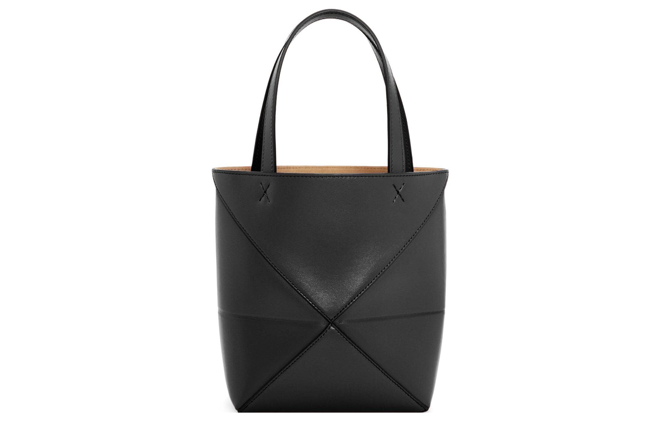 Мужская сумка-тоут из телячьей кожи LOEWE Puzzle Fold, сумка для покупок, мини-сумочка, черная