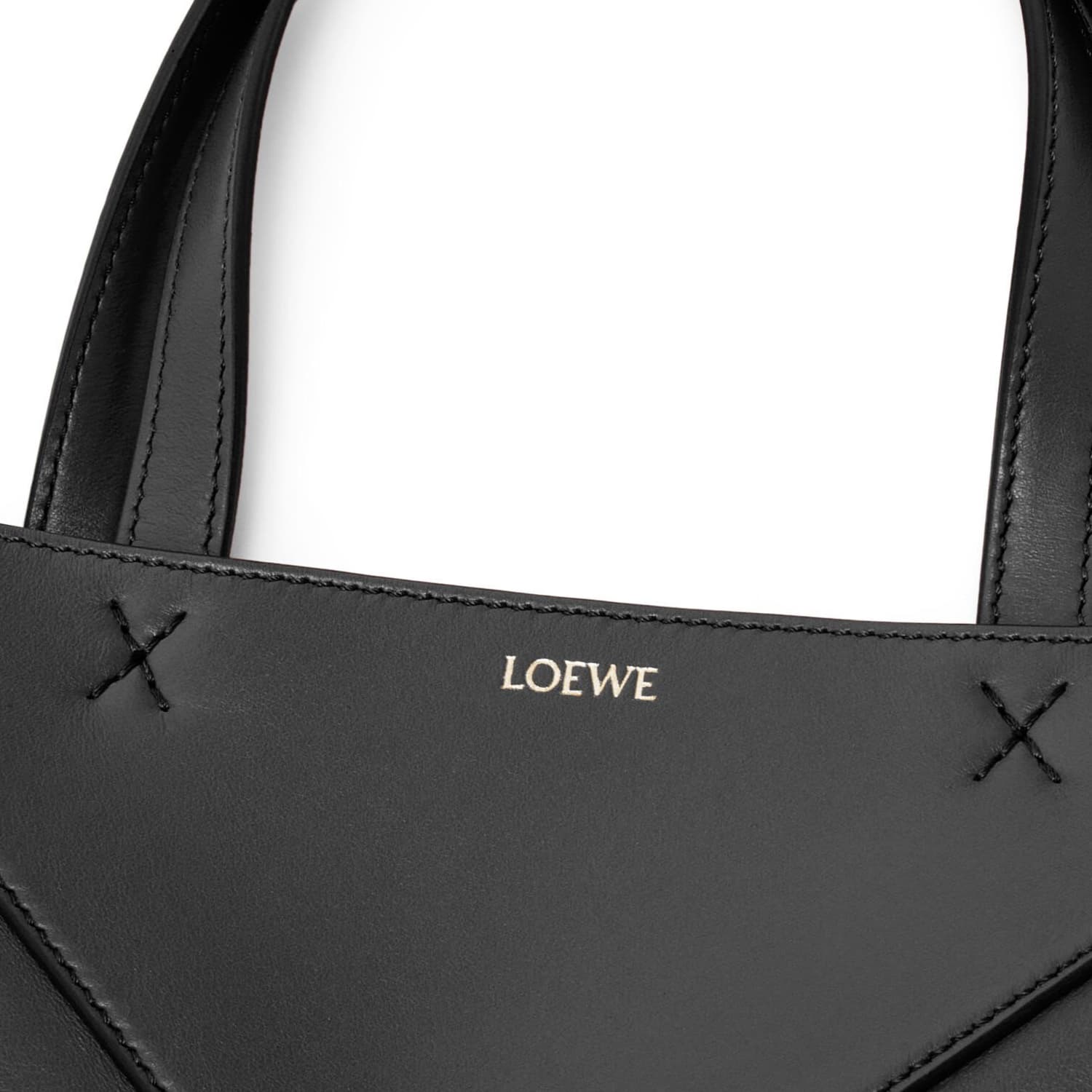 Мужская сумка-тоут из телячьей кожи LOEWE Puzzle Fold, сумка для покупок, мини-сумочка, черная