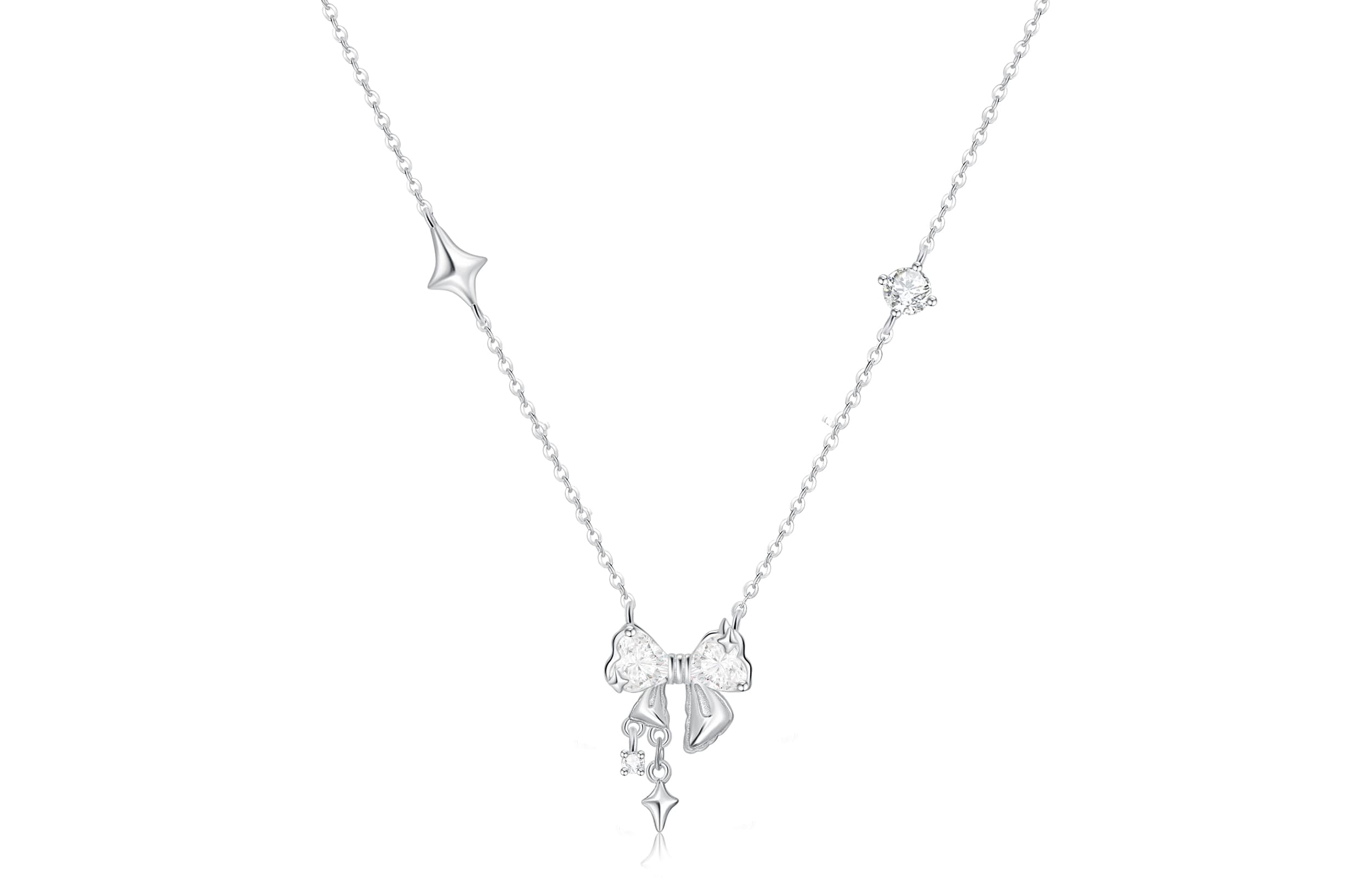 Женские ожерелья TEEX с белыми бриллиантами и розовыми бриллиантами