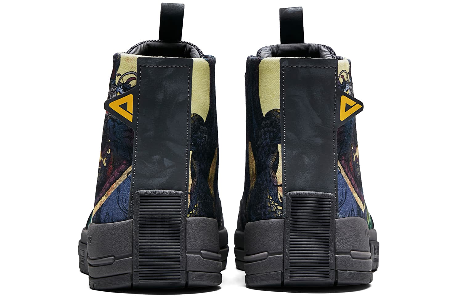 Высокие туфли для скейтборда PEAK, мужские, черный дракон, темно-черная цветовая гамма