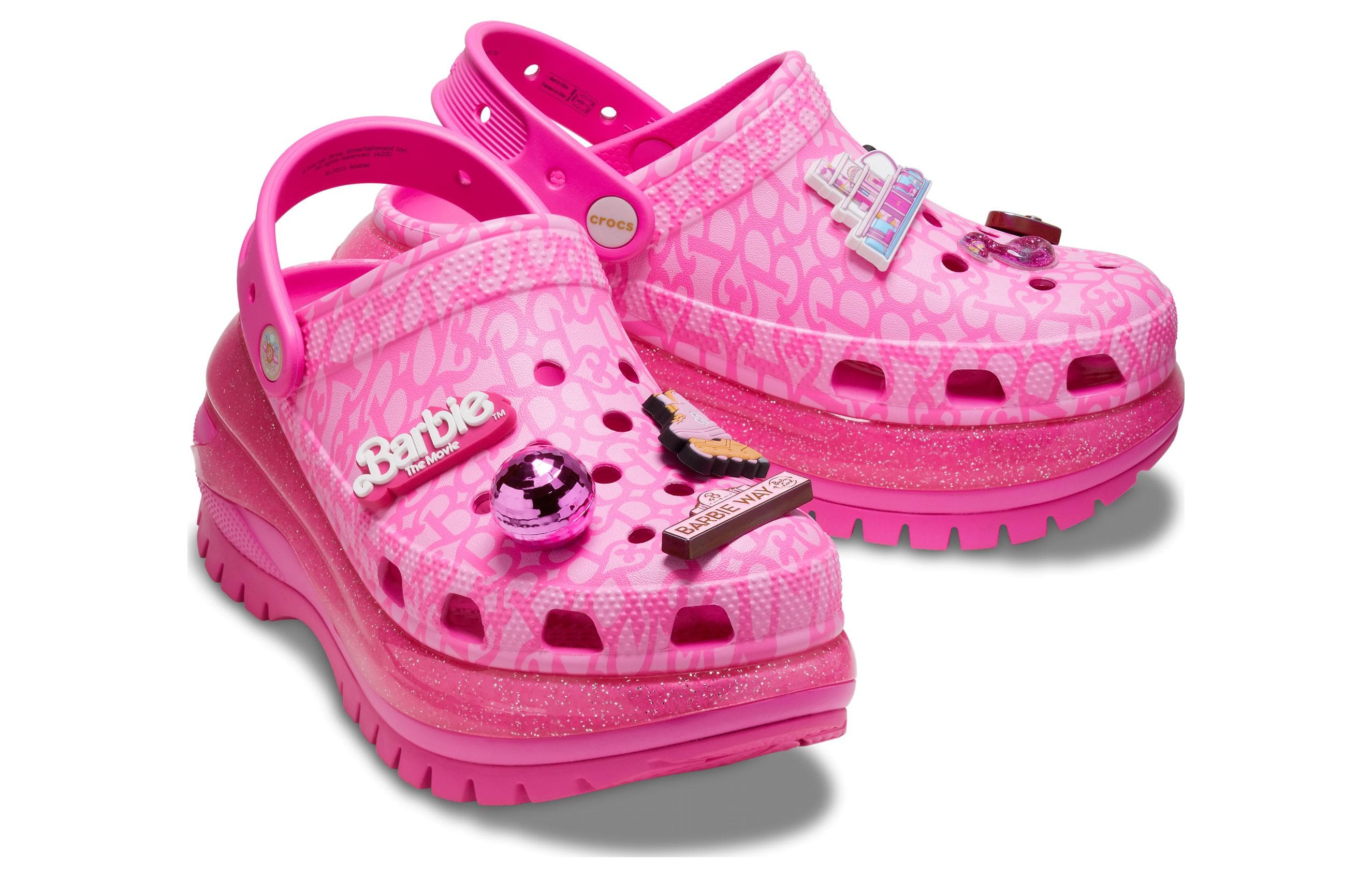Классические сабо Crocs Mega Crush 'Barbie The Movie Electric Pink'