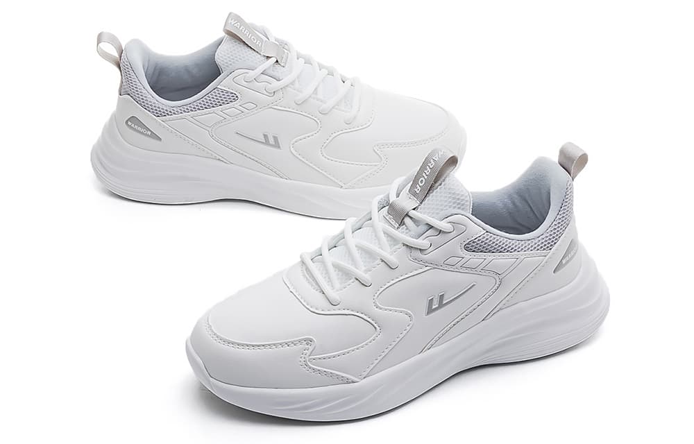 Амортизирующая, нескользящая, износостойкая, дышащая и легкая повседневная обувь Warrior с низким верхом, унисекс, белый, серый