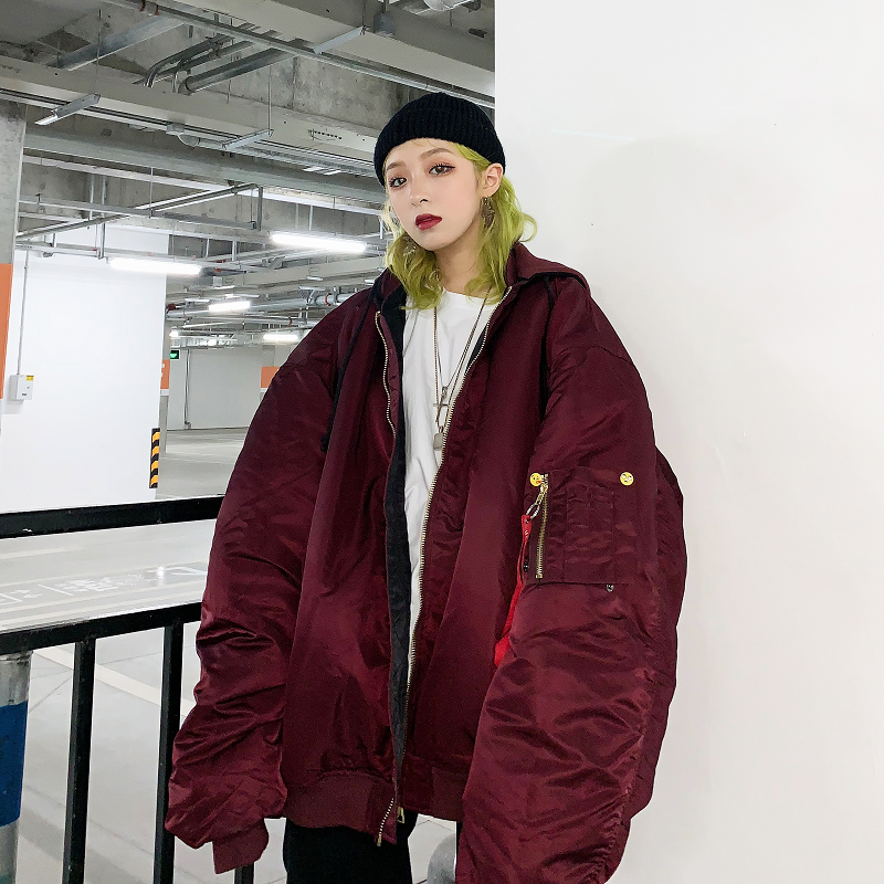 Куртка Suamoment Зимняя Унисекс Черный Красный