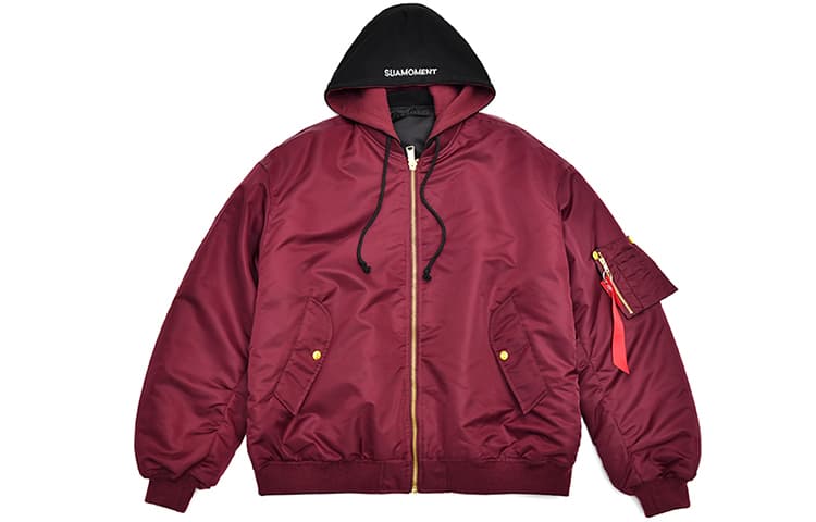 Куртка Suamoment Зимняя Унисекс Черный Красный