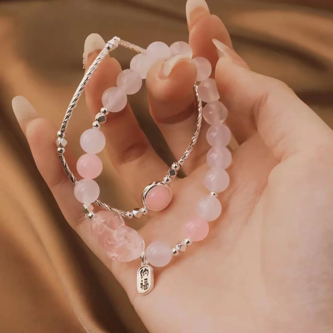 WEST ISLAND Женские браслеты с розовыми кристаллами и агатом