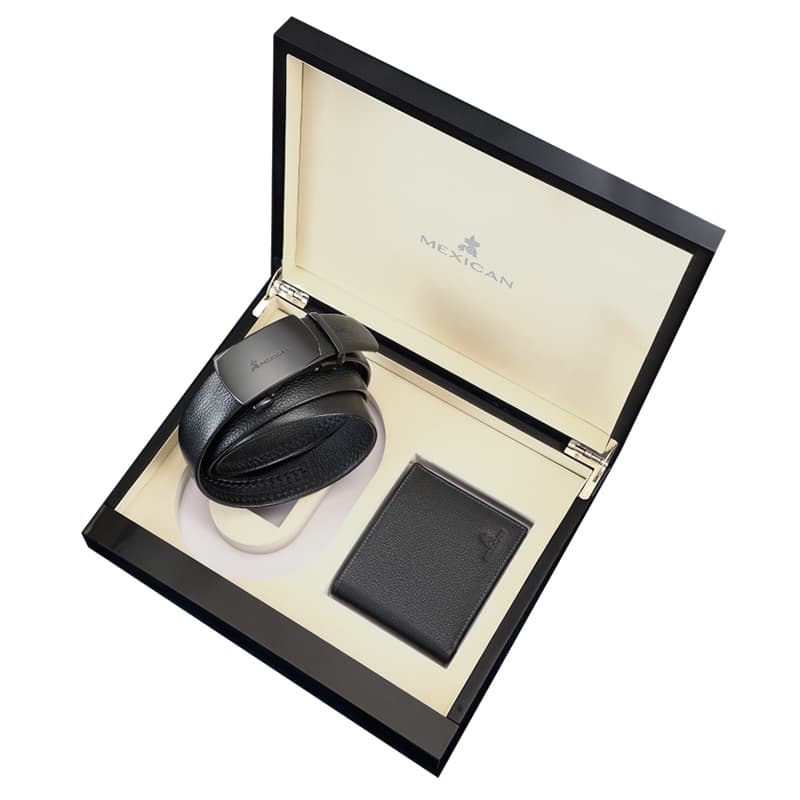 MEXICAN Top Grain Cow Leather Wallet Regular Men's Black