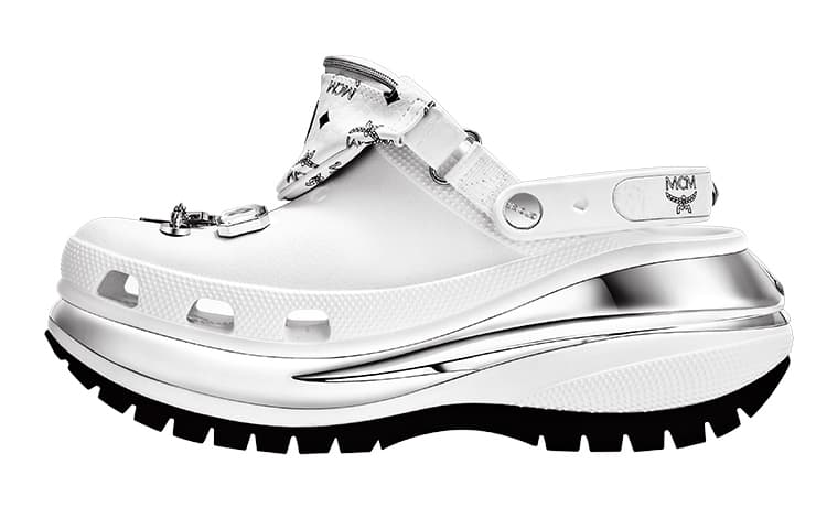 Crocs X MCM Mega Crush Clogs 'White Silver'