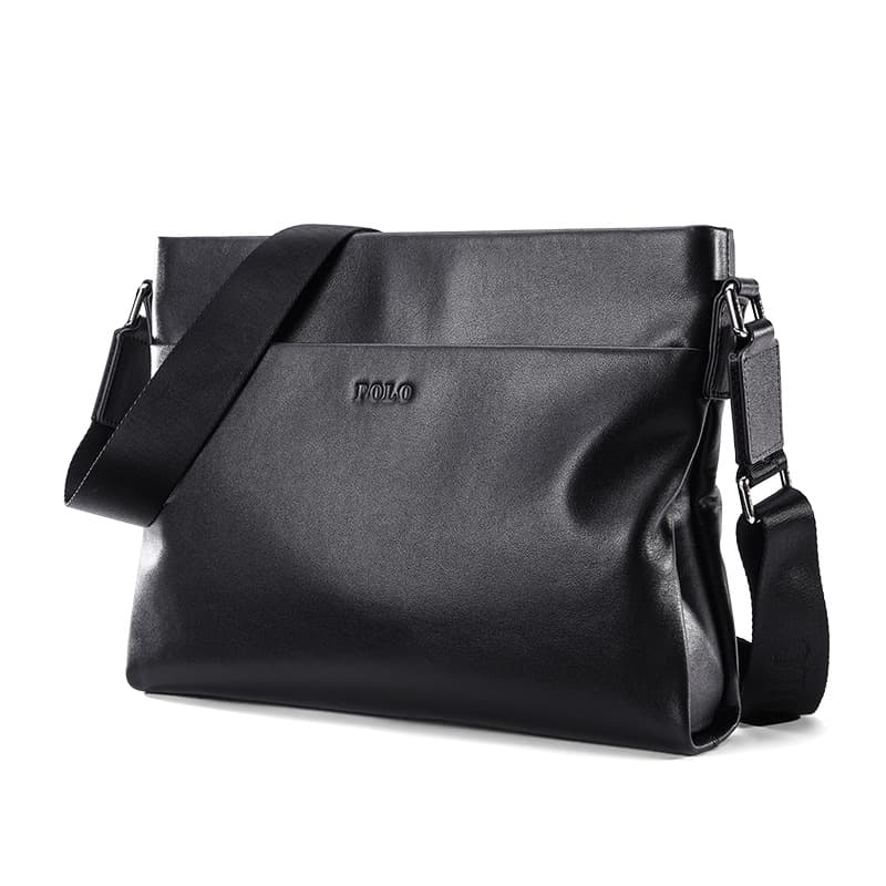 Сумка на плечо POLO Top из натуральной коровьей кожи, большая мужская, черная