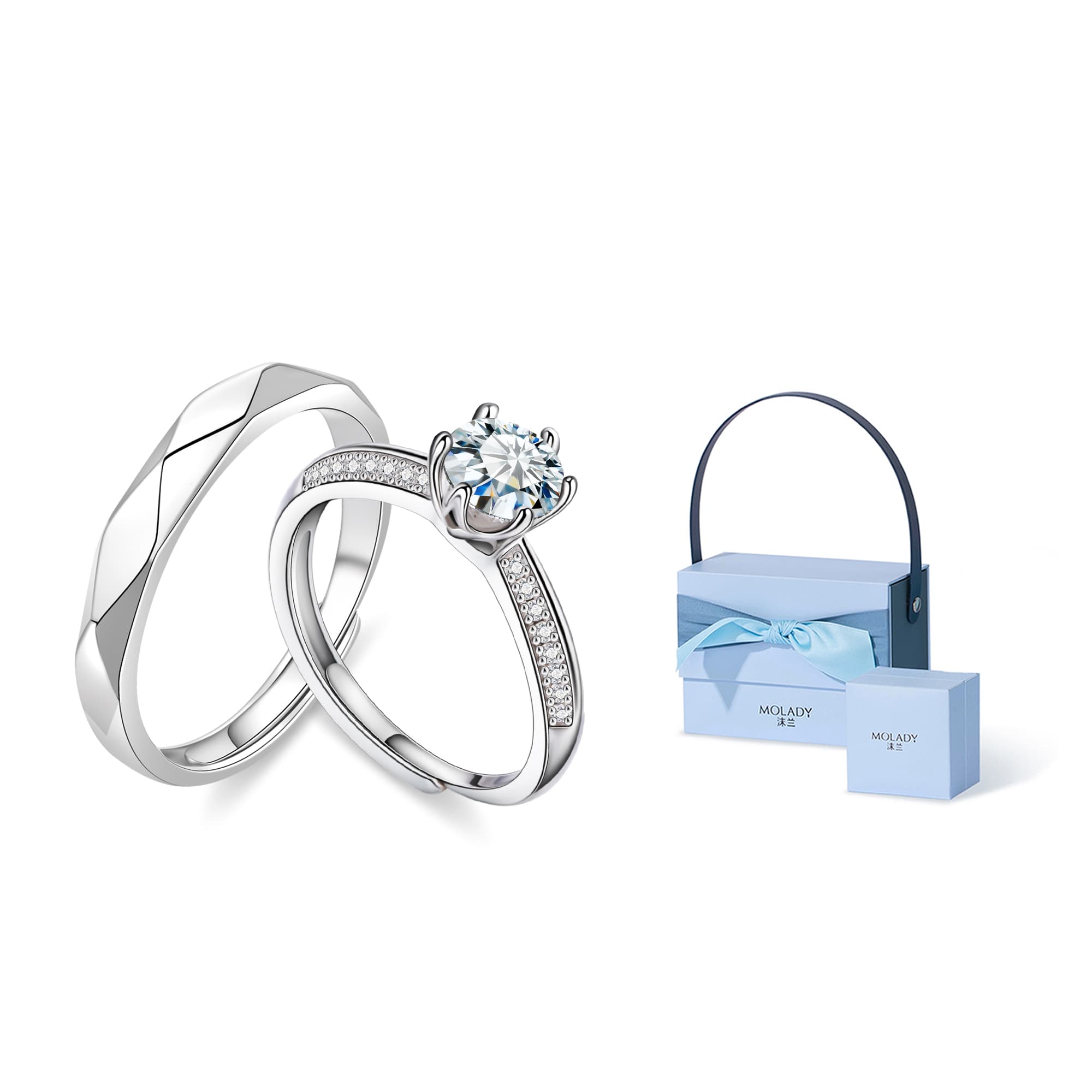 MOLADY Кольцо для пары из стерлингового серебра унисекс