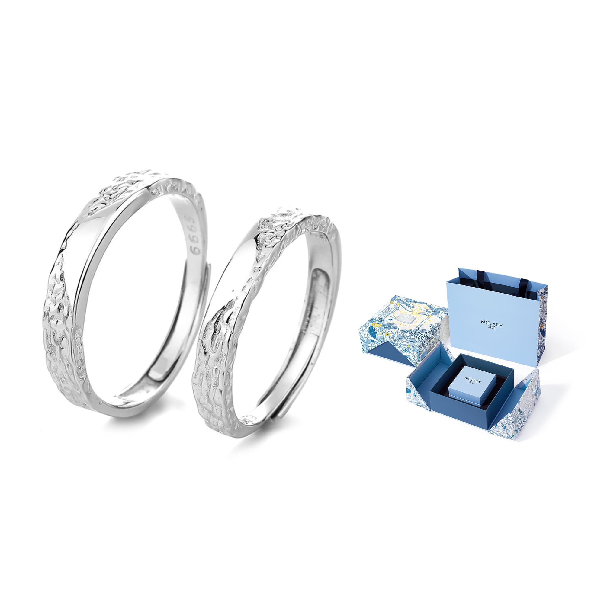 MOLADY Кольцо для пары из стерлингового серебра унисекс