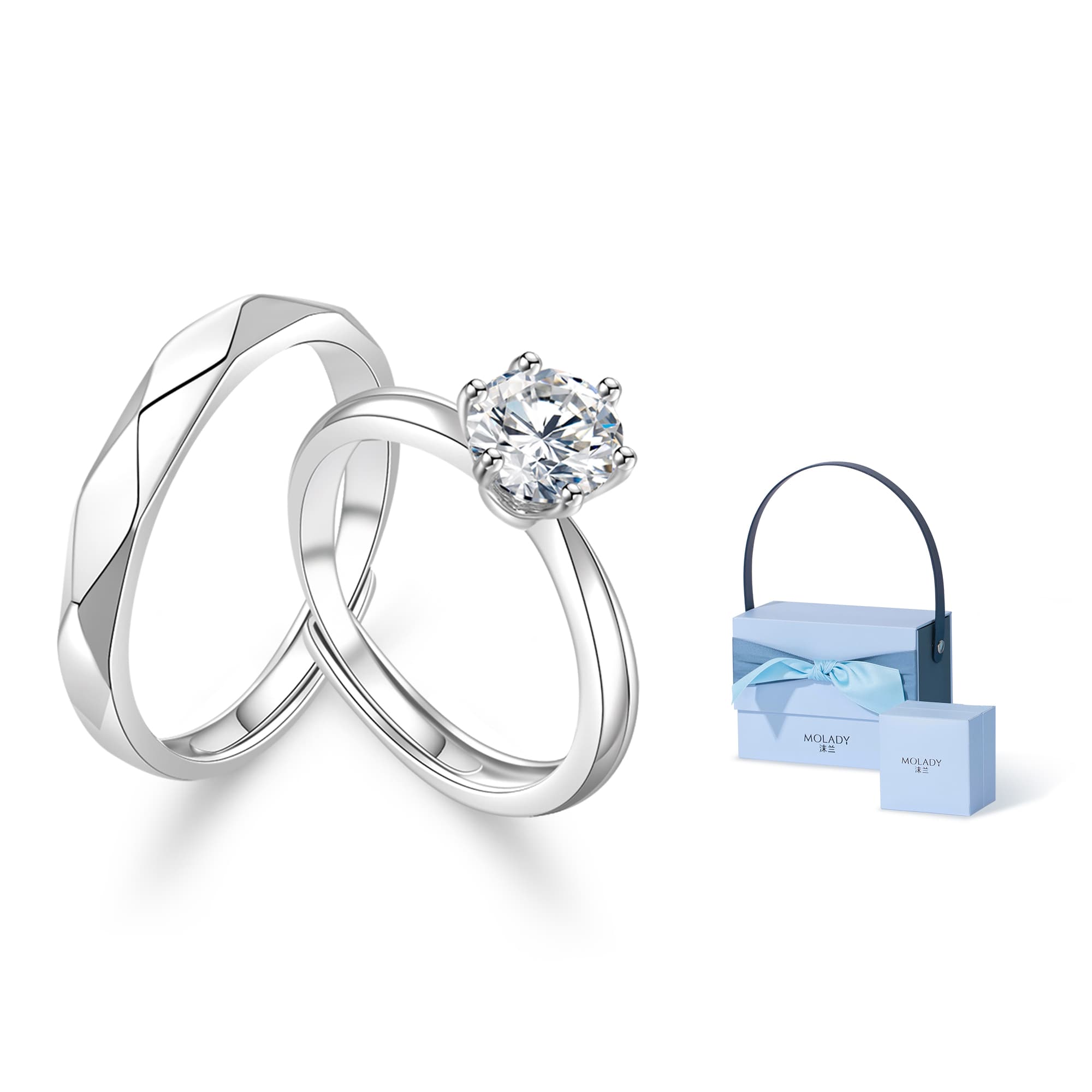 MOLADY Кольцо для пары из стерлингового серебра унисекс