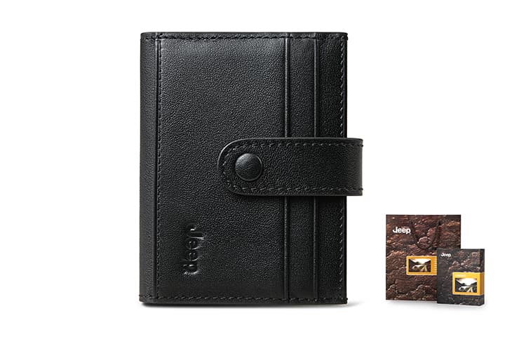 Мужской кошелек из коровьей кожи Jeep Regular, черный