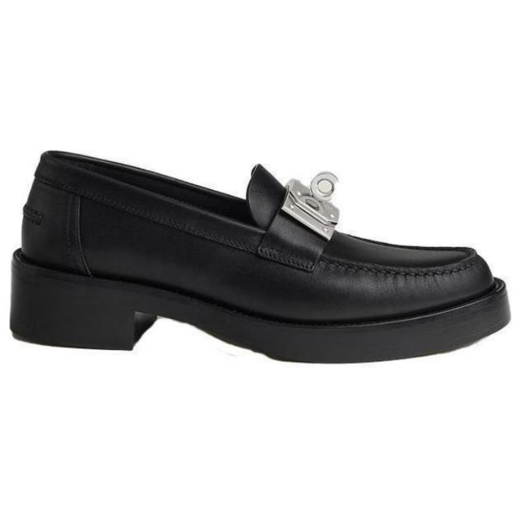 HERMES Hot Loafer Noir из телячьей кожи