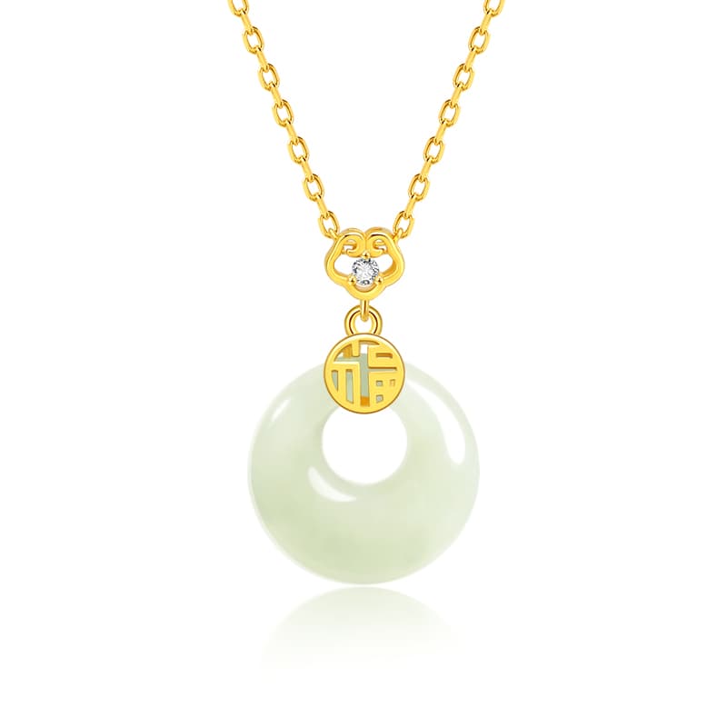 ZSY Ожерелья из бледно-зеленовато-белого нефрита женские