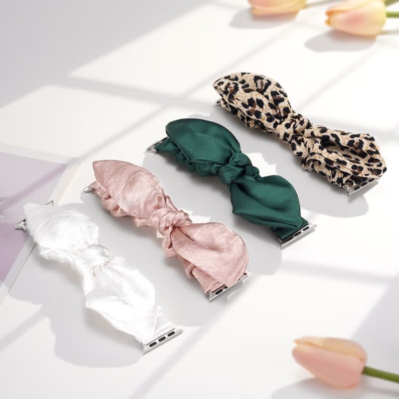 Ремешок Zhongwo, совместимый с Apple, материал с бантом