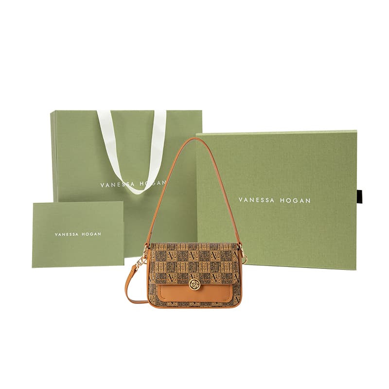 VANESSA HOGAN Сумки на ремне из коровьей кожи Сумка через плечо Сумки через плечо среднего размера Женские зеленые/коричневые