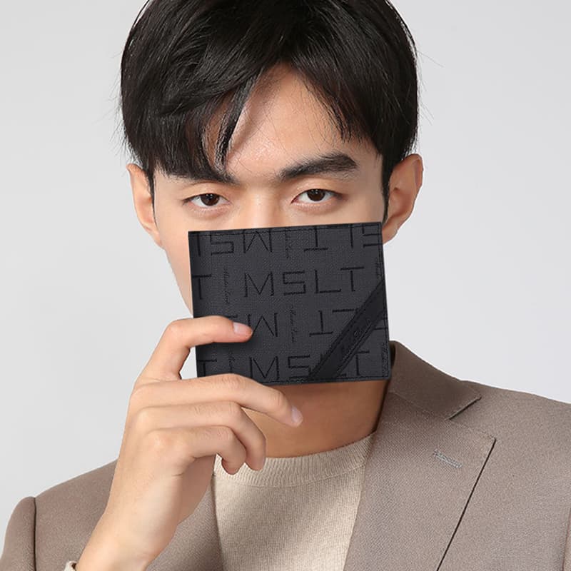 Кошелек MashaLanti ПВХ обычный мужской темно-серый