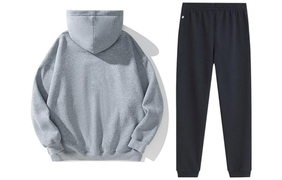 Комплект толстовки с подкладкой, мужской светло-серый+черный