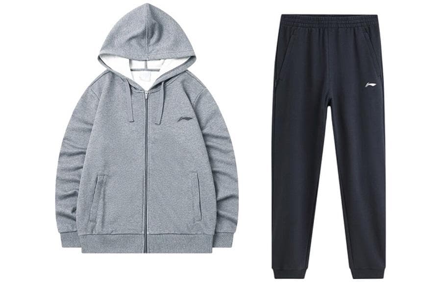 LiNing Sweatshirt Set Men's Light Gray+Black