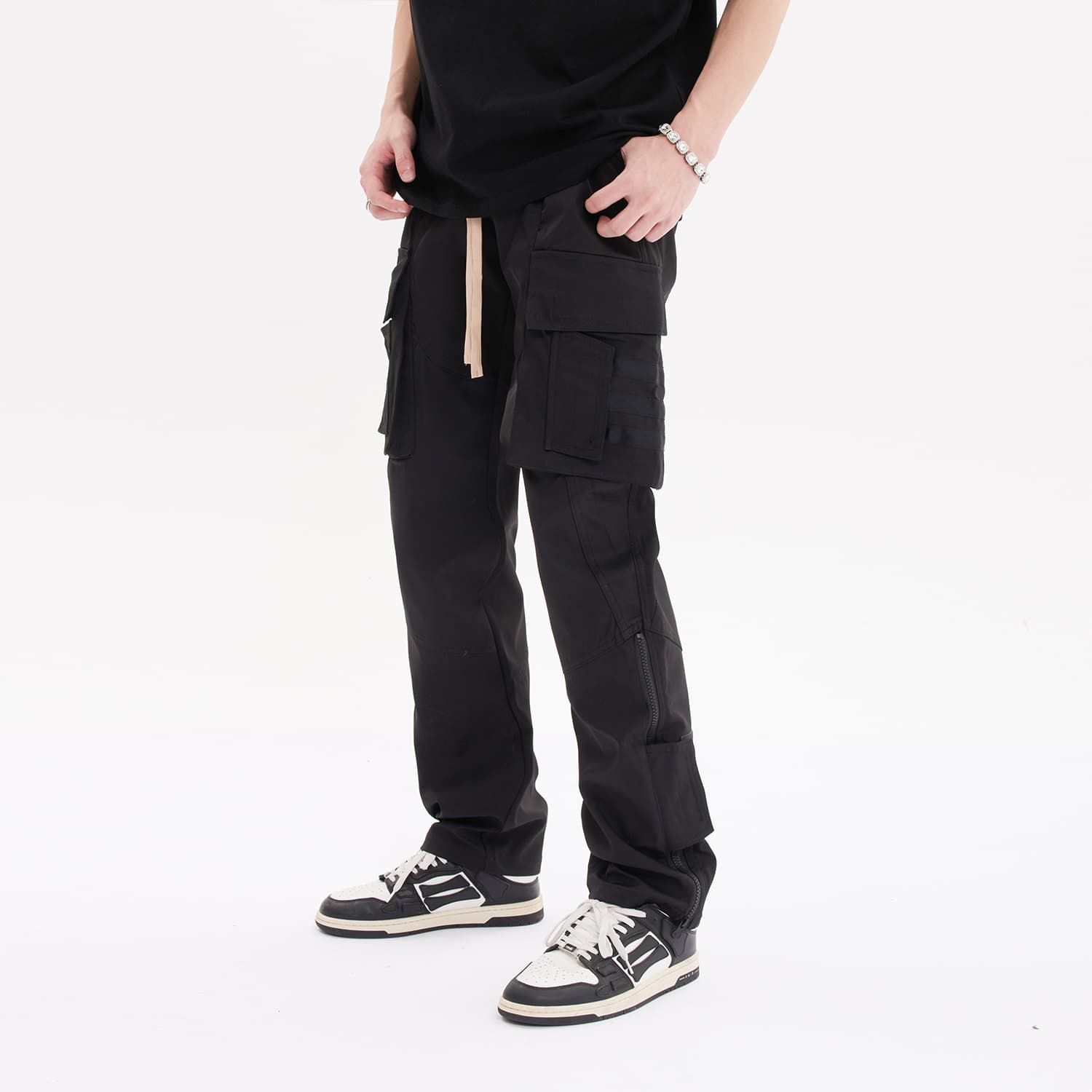 MT99 Брюки-карго унисекс, черные