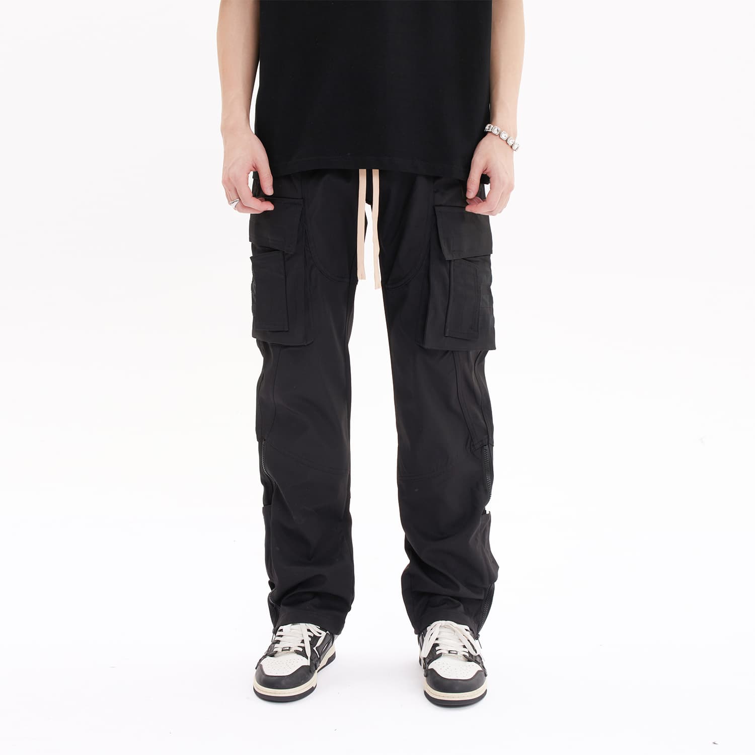 MT99 Брюки-карго унисекс, черные