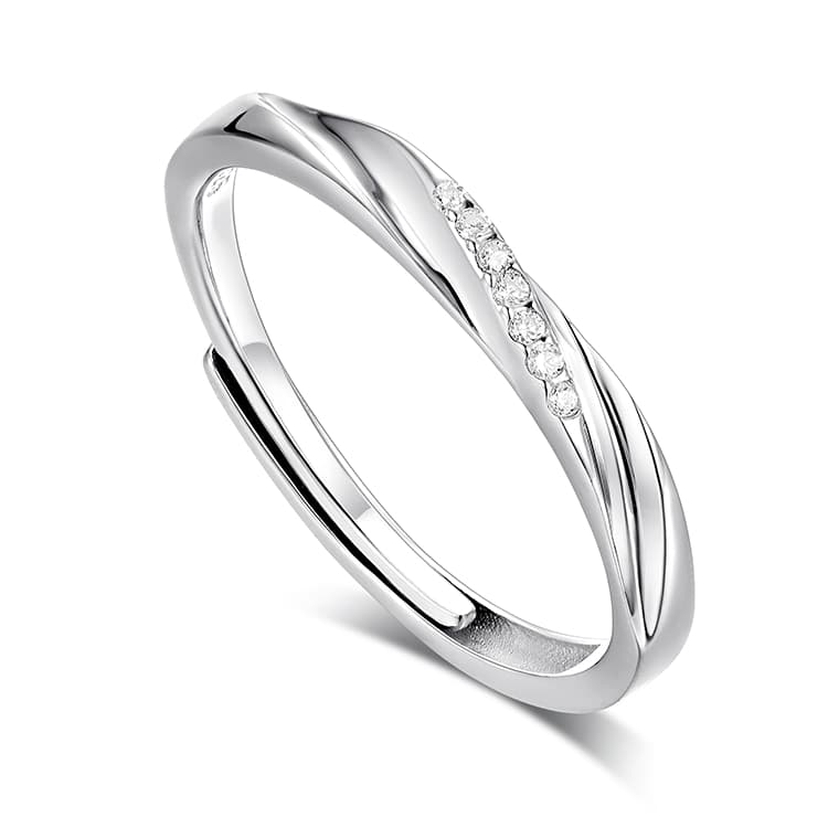 KADER S925 Серебряные кольца унисекс серебристо-белая подарочная коробка