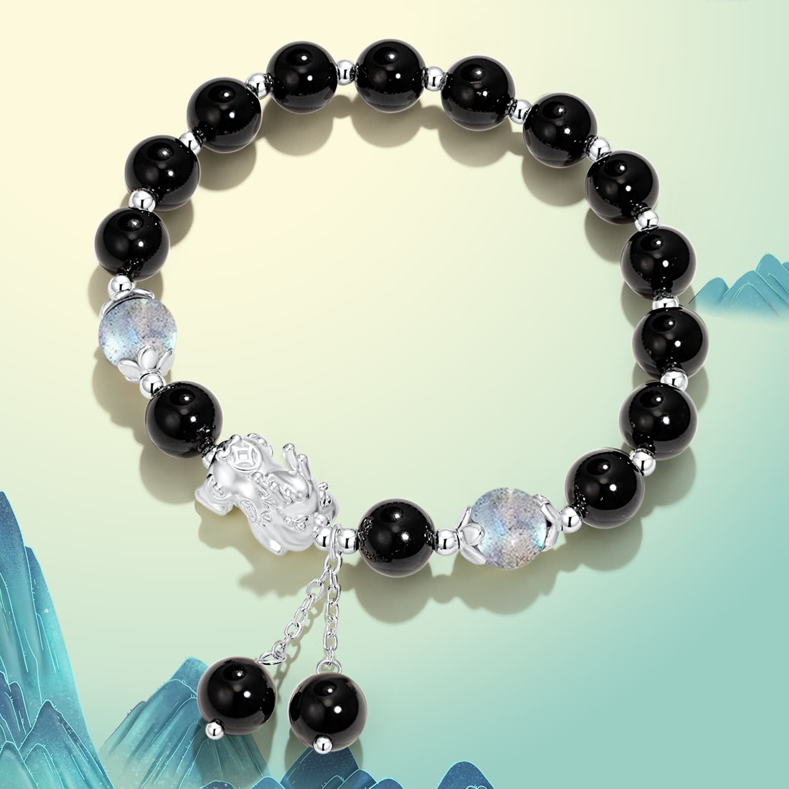 Браслеты Jodie&Kevin с клубничным агатом и кристаллами унисекс