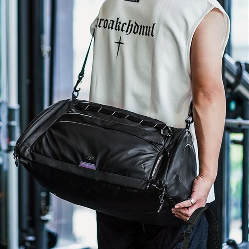 GYXX Сумка из техно-кожи с мембраной, сумка через плечо, сумка через плечо, рюкзак большого размера, унисекс, черный/белый/серый