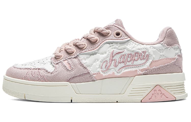 Kappa Anti-Slip Wear-Resistant Low-Top Skateboard Shoes Women's Pink White