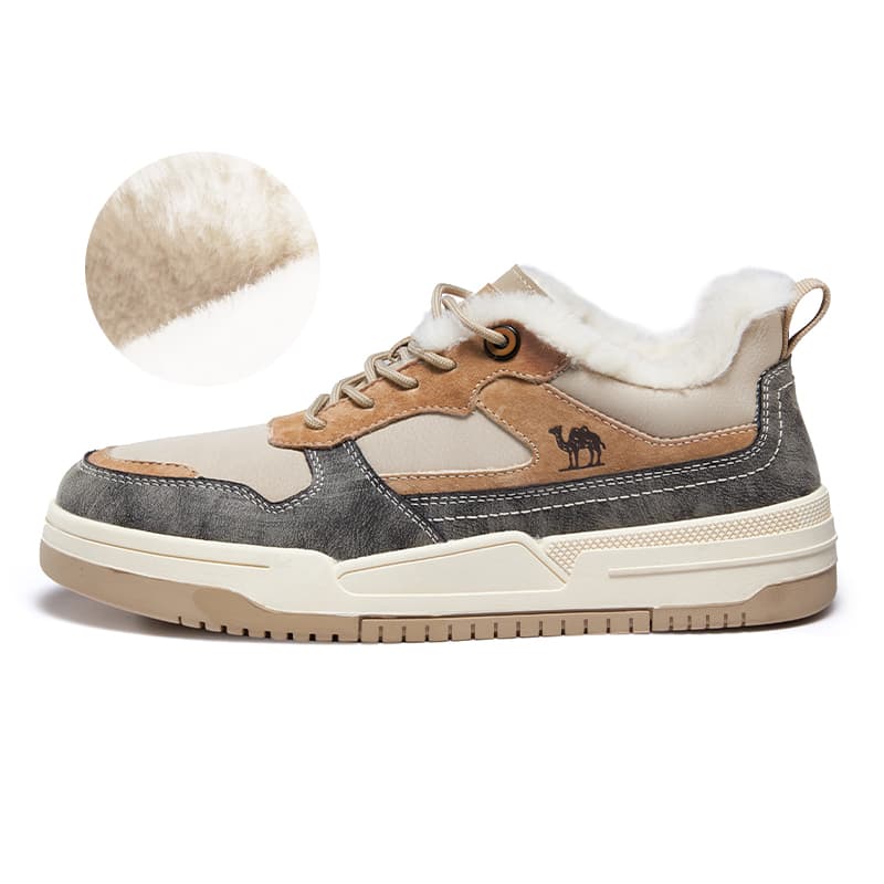 CAMEL Thermal Slip Resistant Low top Skateboard Shoes Men's Khaki