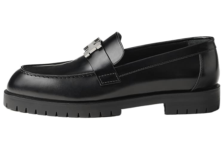 HERMES Faubourg Loafers Women's Black