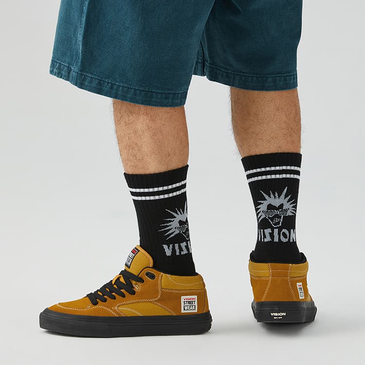 Vision Street Wear Вогнутые туфли для скейтборда со средним верхом Унисекс Желтый закат