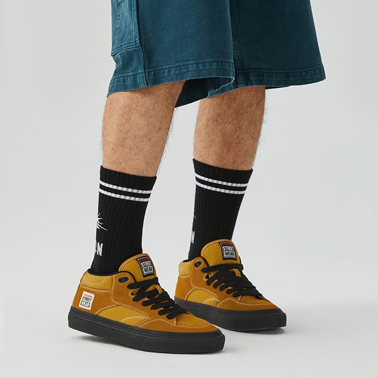 Vision Street Wear Вогнутые туфли для скейтборда со средним верхом Унисекс Желтый закат