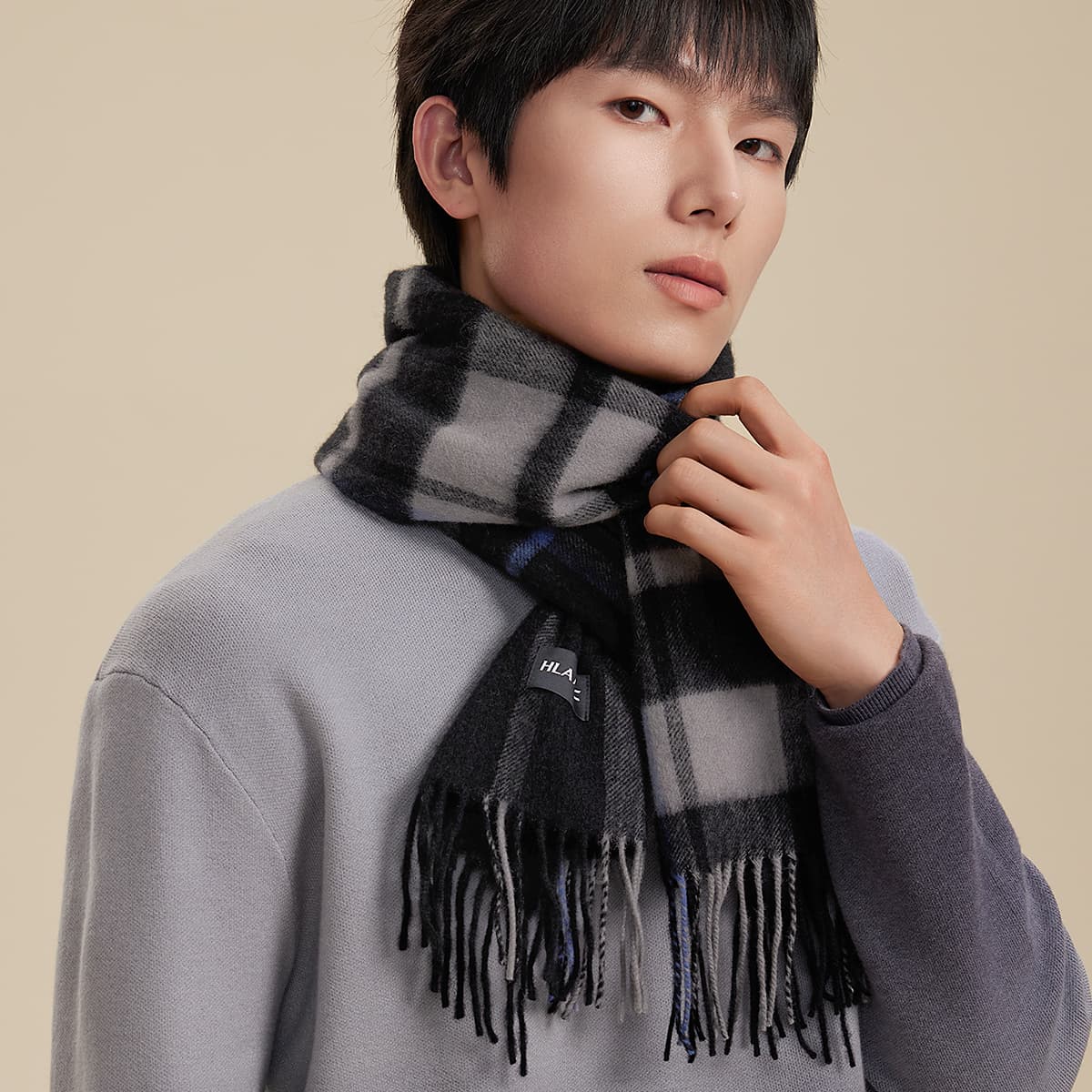 HLA вязанные шарфы из овечьей шерсти унисекс