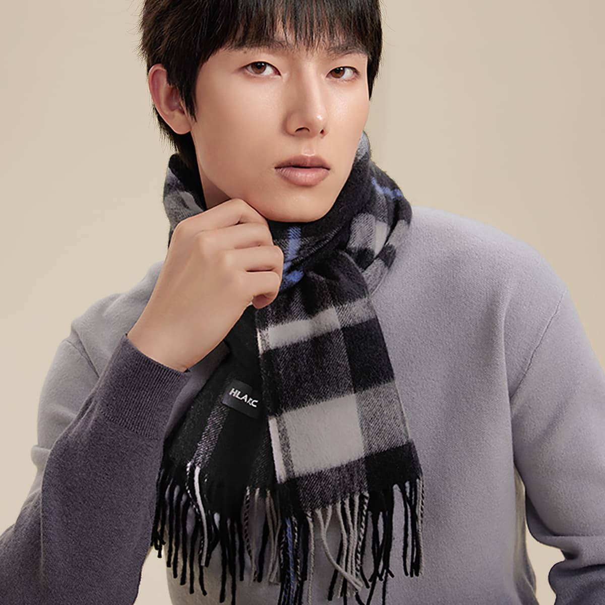 HLA вязанные шарфы из овечьей шерсти унисекс