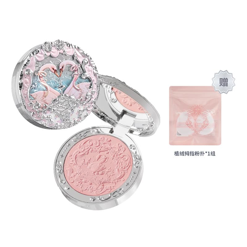 Флисовые румяна Flower Knows Swan Ballet, блестящие, корректирующие тон кожи, матовый цвет лица, натуральный 5 г